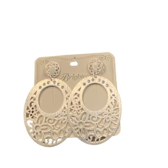 New Brighton silver posh garden floral post drop dangly earrings Feminine gifts - Picture 5 of 13